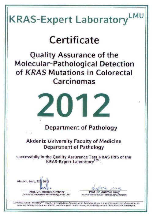 KRAS-Expert Laboratory Certificate